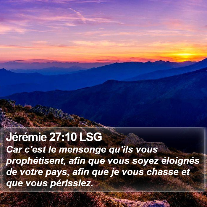 Jérémie 27:10 LSG Bible Study