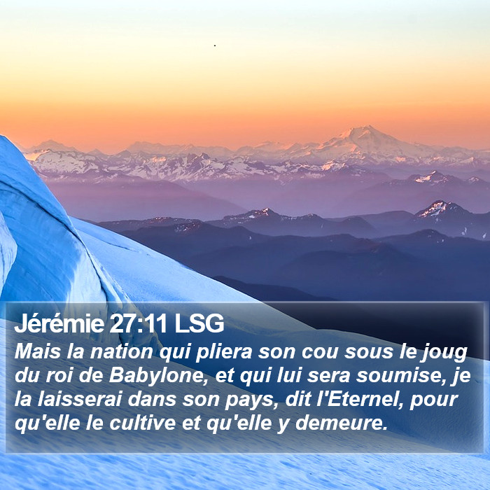 Jérémie 27:11 LSG Bible Study