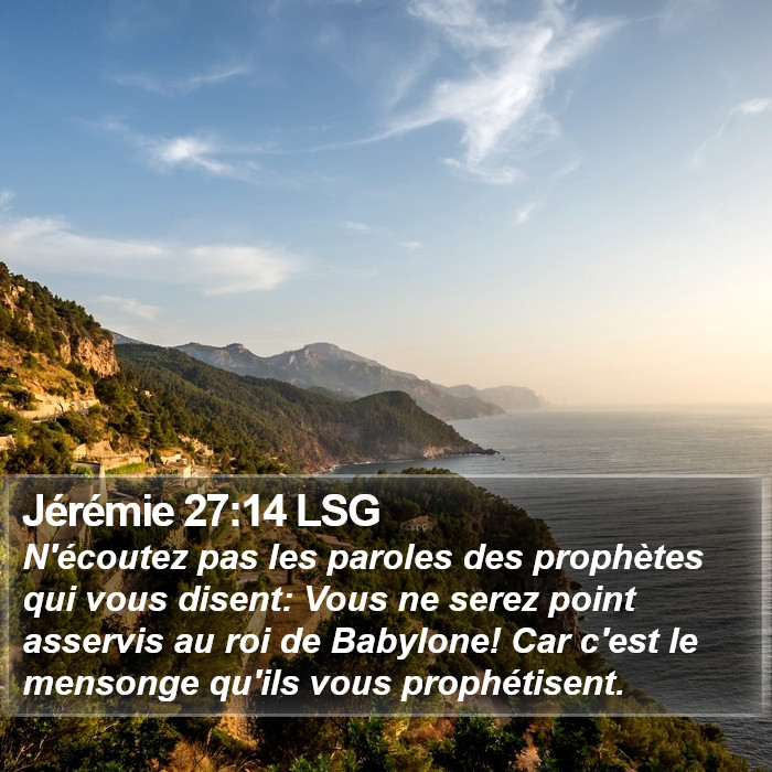 Jérémie 27:14 LSG Bible Study