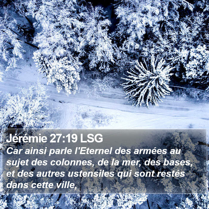 Jérémie 27:19 LSG Bible Study