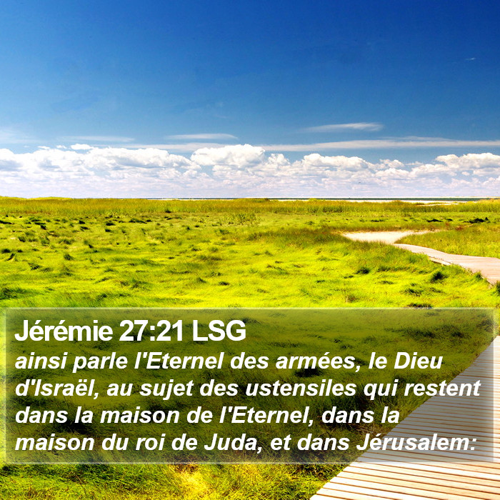 Jérémie 27:21 LSG Bible Study