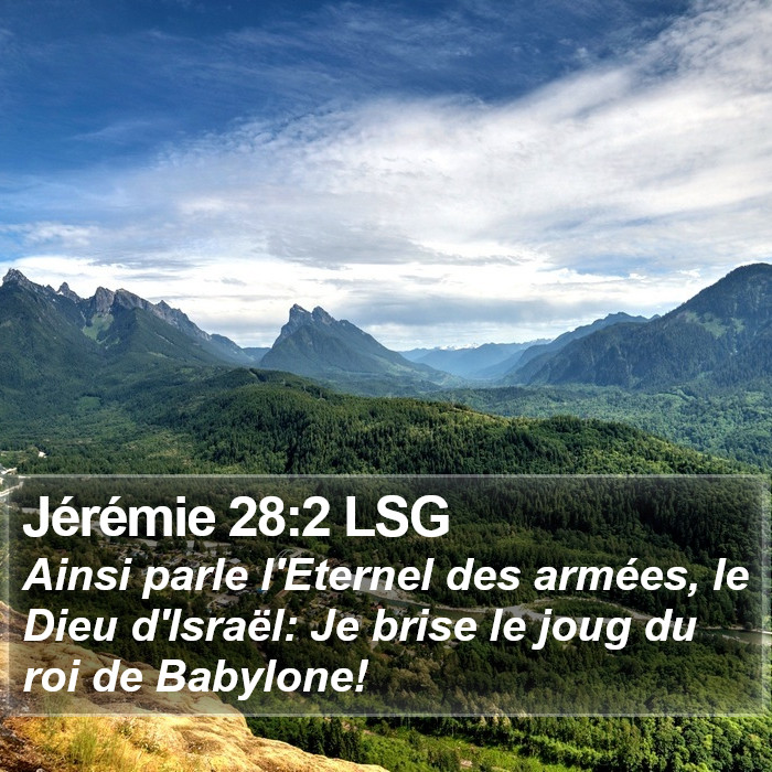 Jérémie 28:2 LSG Bible Study