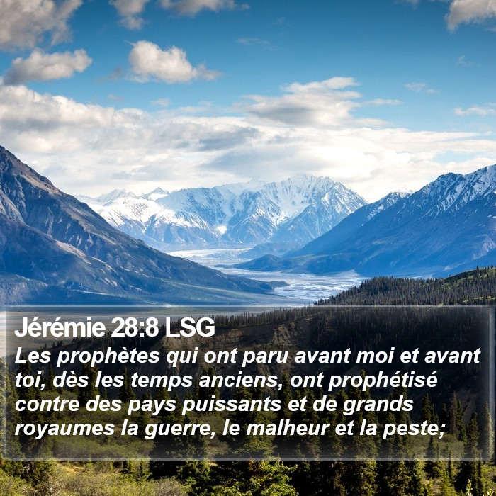 Jérémie 28:8 LSG Bible Study