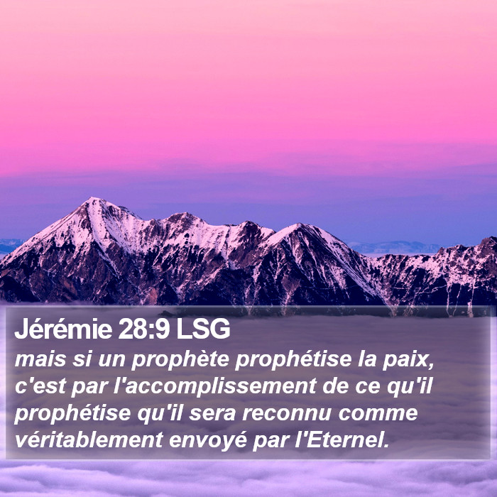 Jérémie 28:9 LSG Bible Study