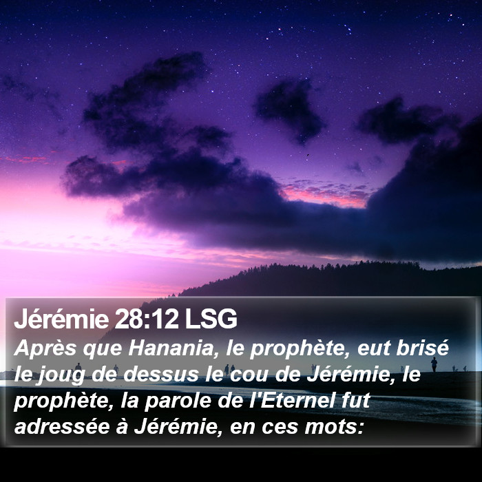 Jérémie 28:12 LSG Bible Study