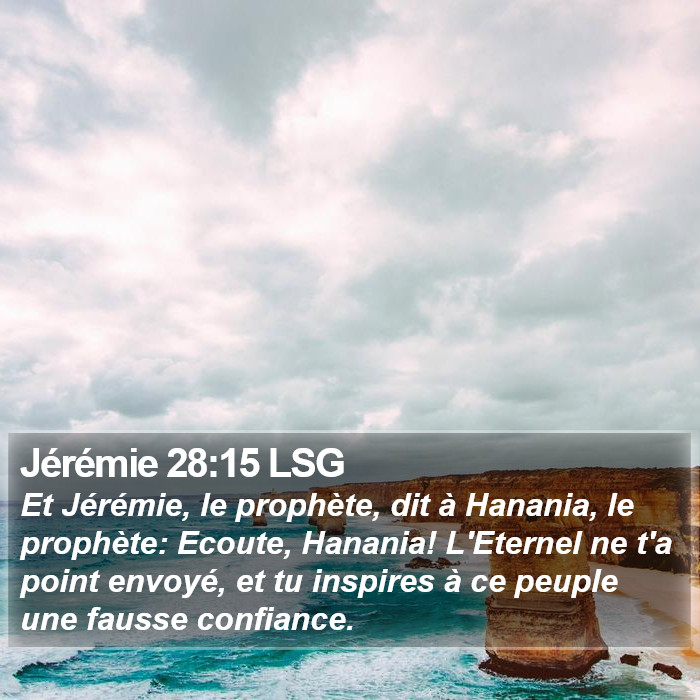 Jérémie 28:15 LSG Bible Study