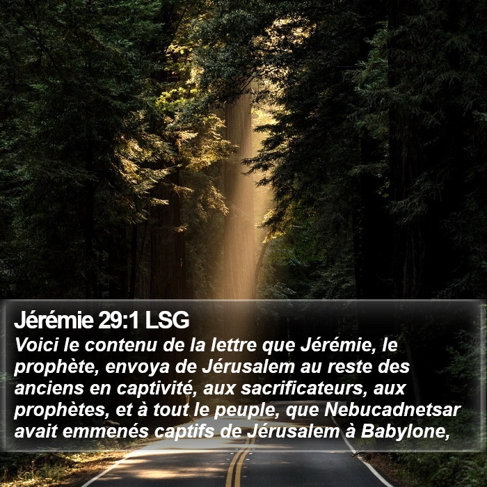 Jérémie 29:1 LSG Bible Study