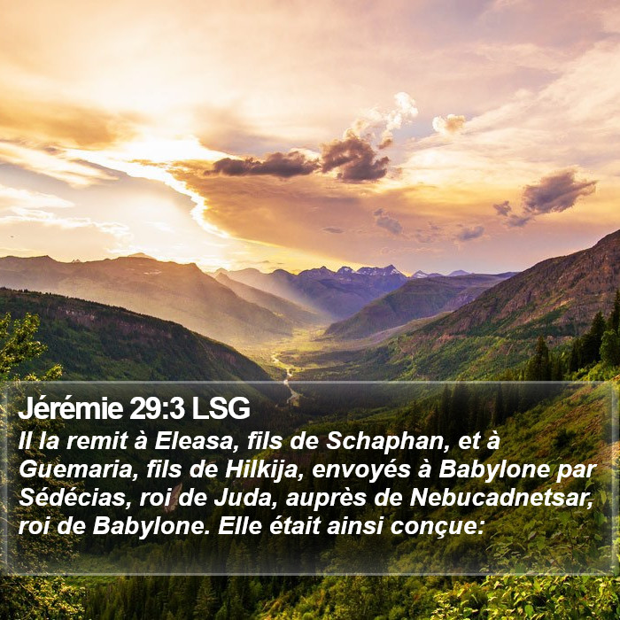 Jérémie 29:3 LSG Bible Study