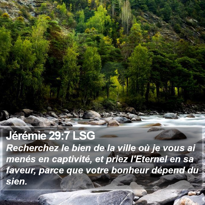 Jérémie 29:7 LSG Bible Study