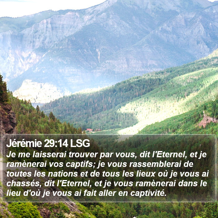 Jérémie 29:14 LSG Bible Study