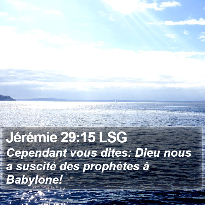 Jérémie 29:15 LSG Bible Study