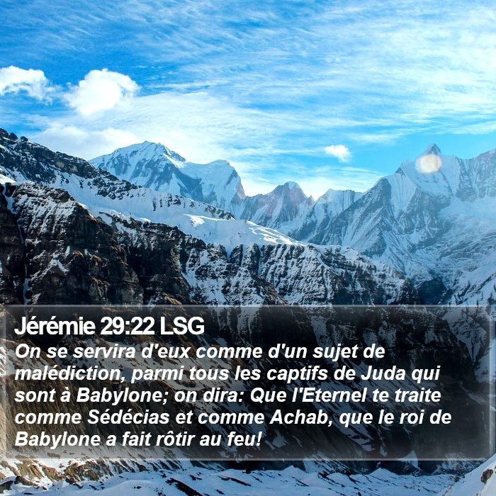 Jérémie 29:22 LSG Bible Study