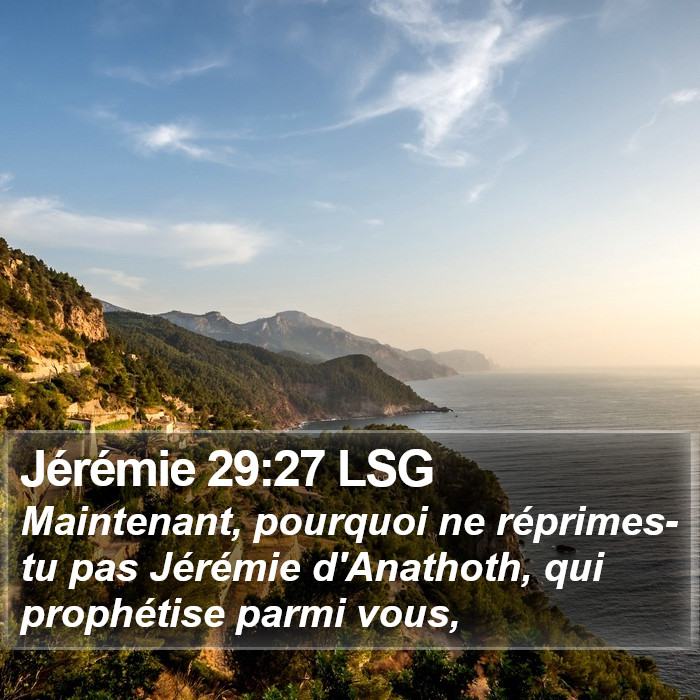 Jérémie 29:27 LSG Bible Study