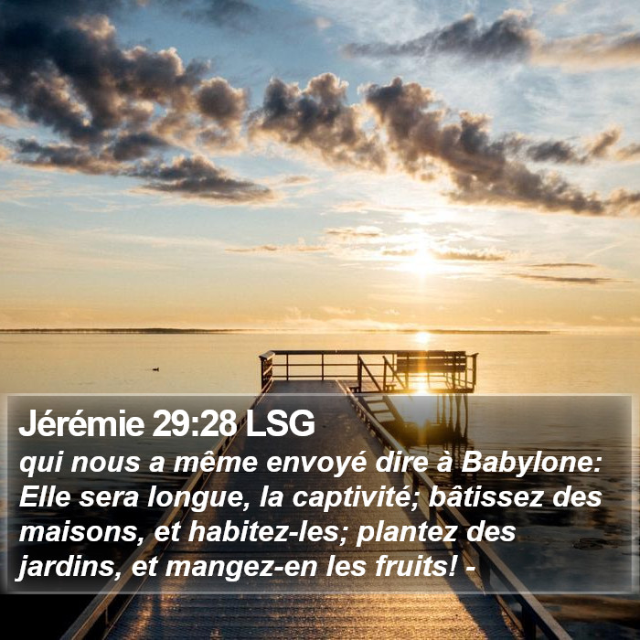 Jérémie 29:28 LSG Bible Study