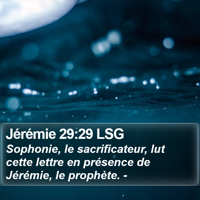 Jérémie 29:29 LSG Bible Study