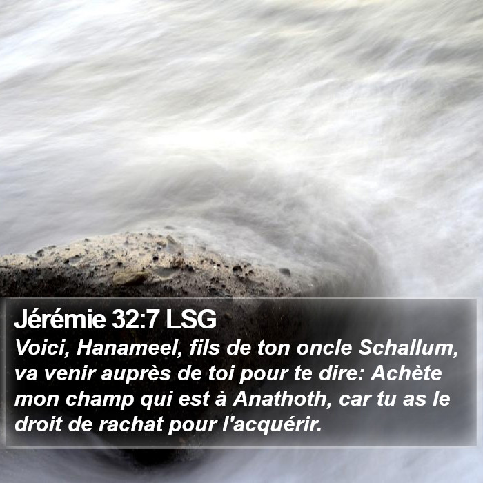 Jérémie 32:7 LSG Bible Study