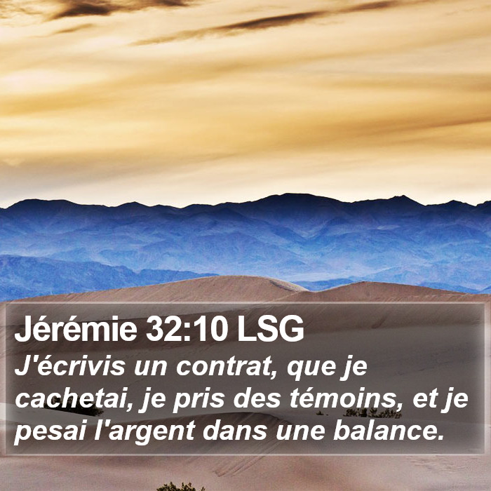 Jérémie 32:10 LSG Bible Study