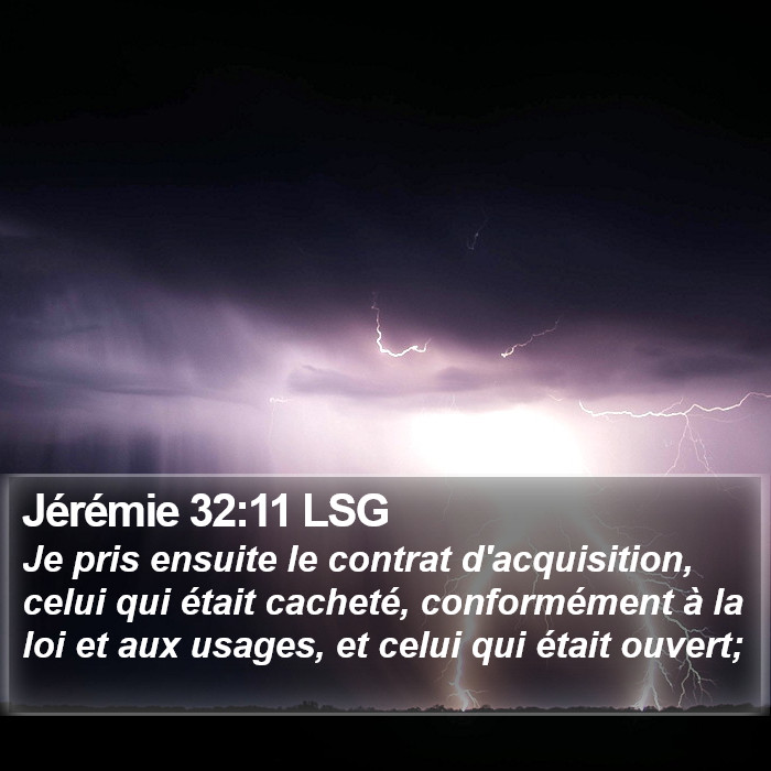 Jérémie 32:11 LSG Bible Study