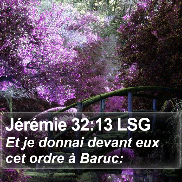 Jérémie 32:13 LSG Bible Study