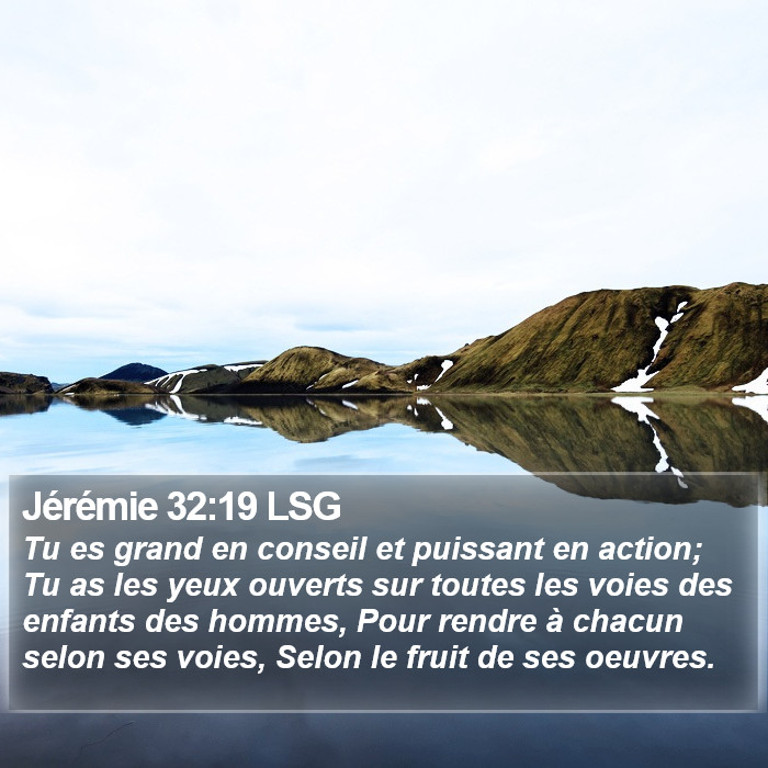 Jérémie 32:19 LSG Bible Study