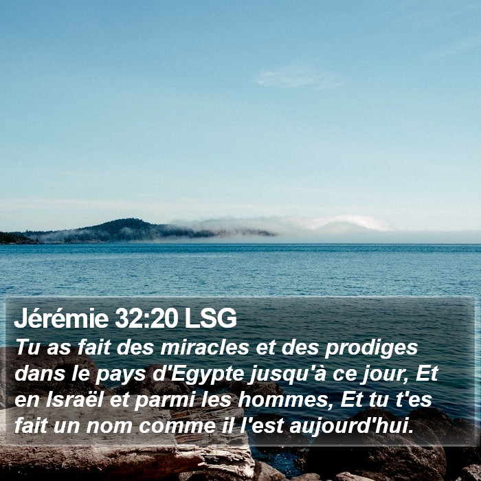 Jérémie 32:20 LSG Bible Study