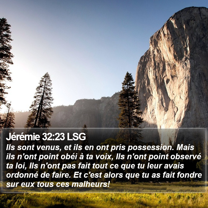 Jérémie 32:23 LSG Bible Study