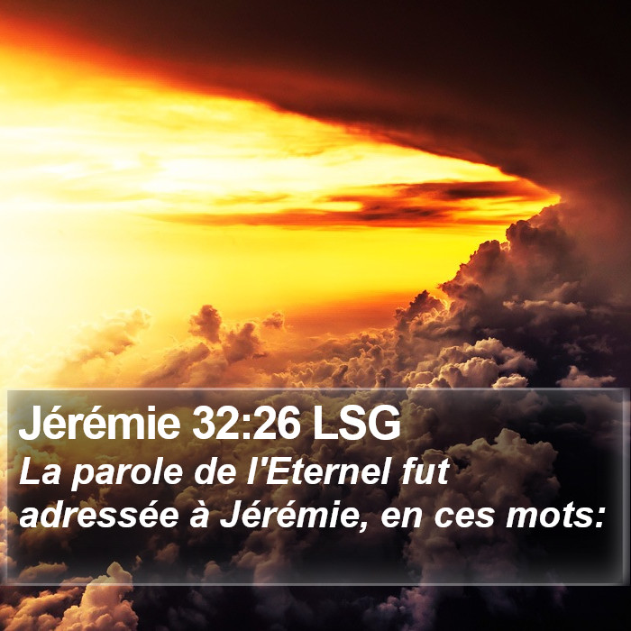 Jérémie 32:26 LSG Bible Study