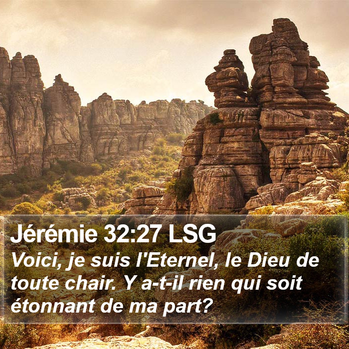 Jérémie 32:27 LSG Bible Study