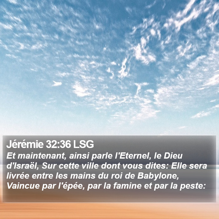 Jérémie 32:36 LSG Bible Study