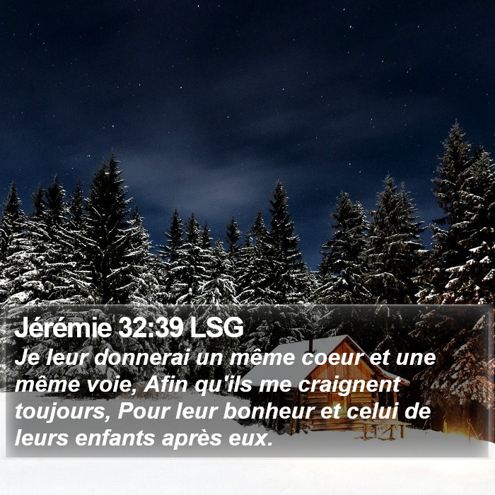 Jérémie 32:39 LSG Bible Study