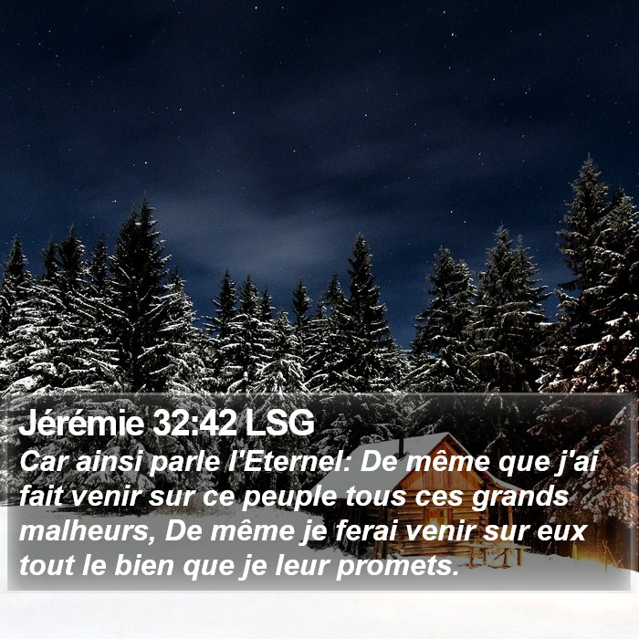 Jérémie 32:42 LSG Bible Study