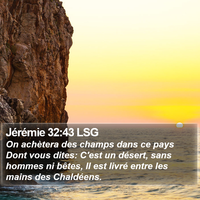 Jérémie 32:43 LSG Bible Study