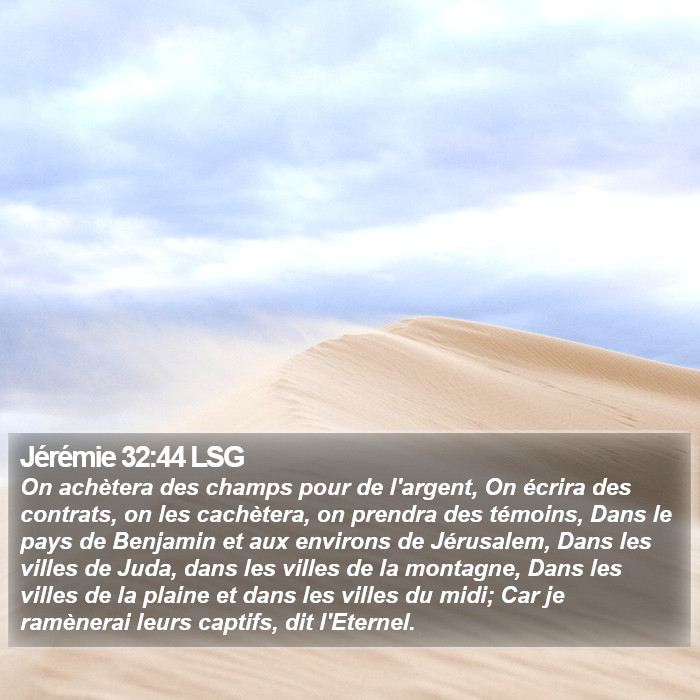 Jérémie 32:44 LSG Bible Study