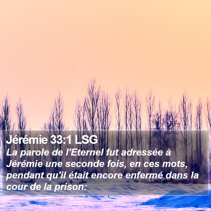 Jérémie 33:1 LSG Bible Study