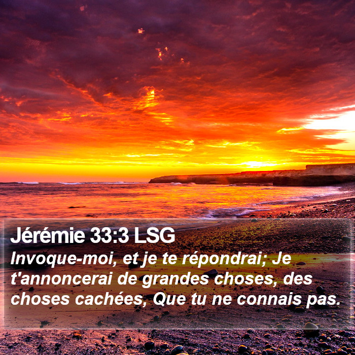 Jérémie 33:3 LSG Bible Study