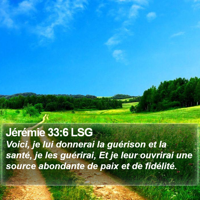 Jérémie 33:6 LSG Bible Study