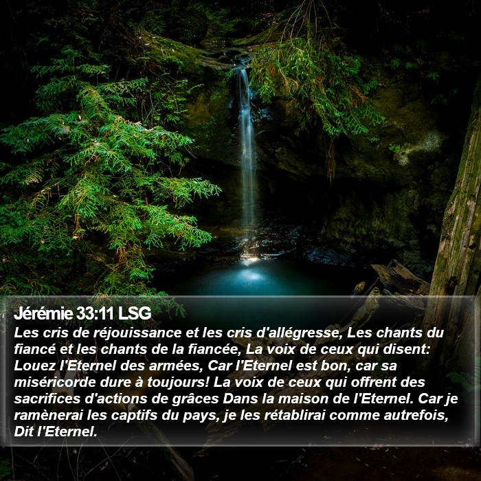 Jérémie 33:11 LSG Bible Study