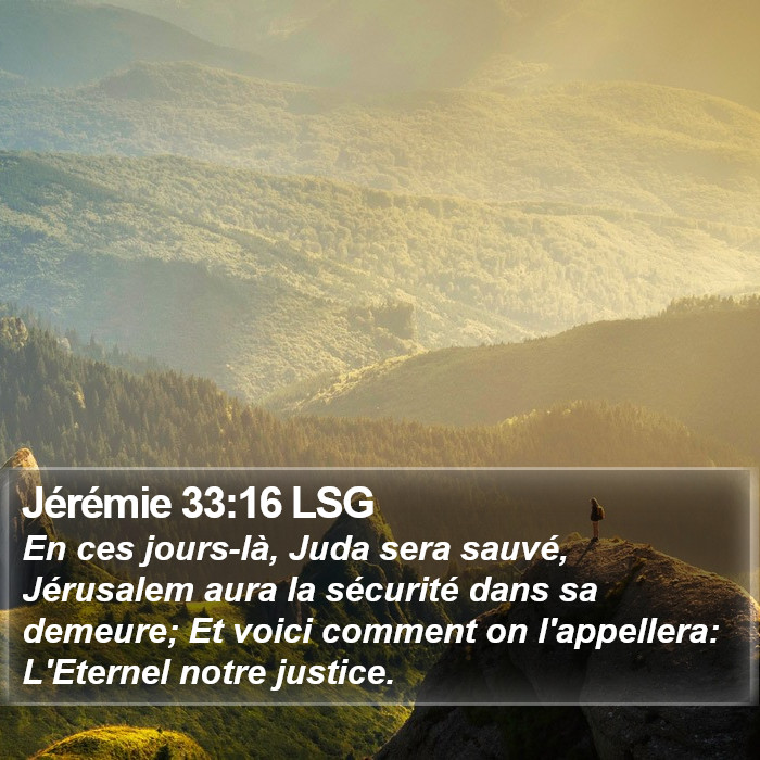 Jérémie 33:16 LSG Bible Study