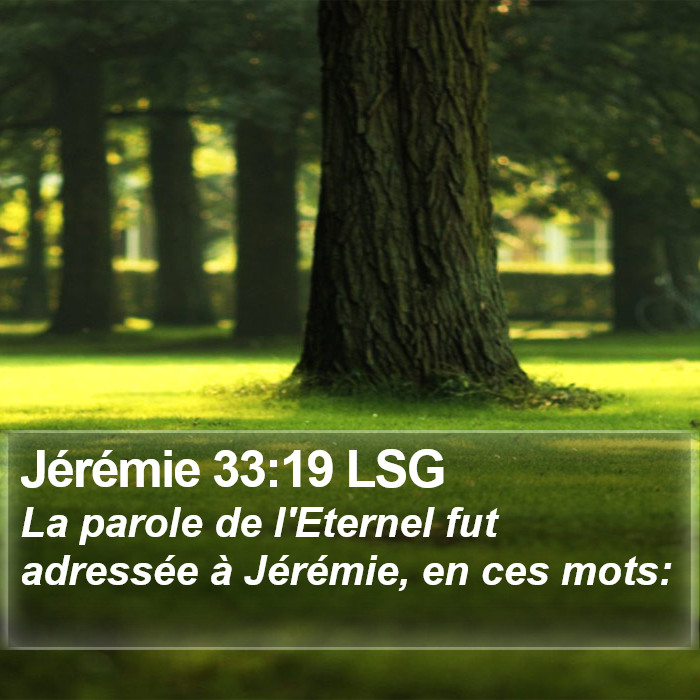 Jérémie 33:19 LSG Bible Study