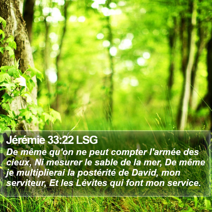 Jérémie 33:22 LSG Bible Study