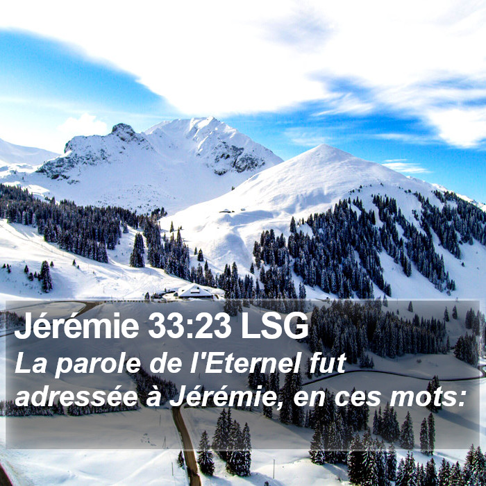 Jérémie 33:23 LSG Bible Study