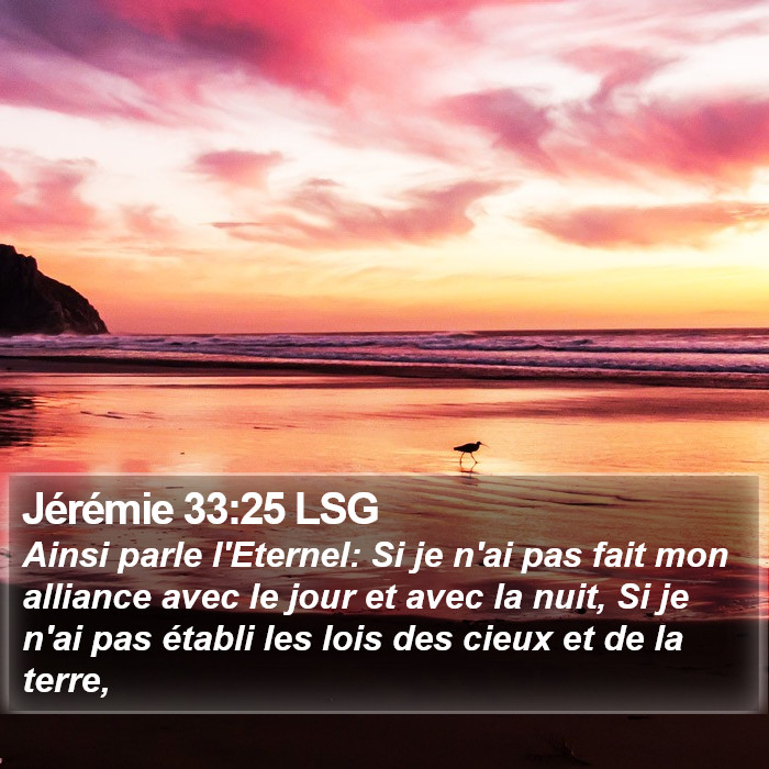 Jérémie 33:25 LSG Bible Study