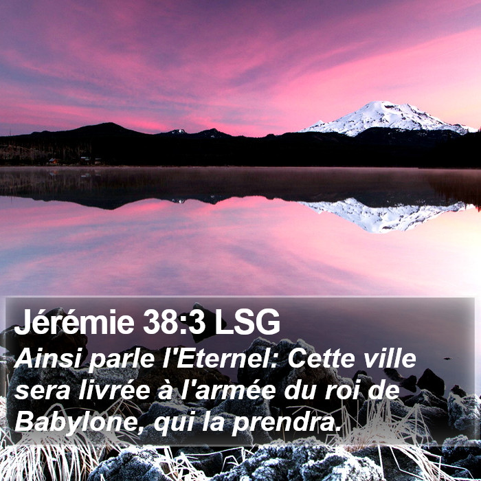 Jérémie 38:3 LSG Bible Study