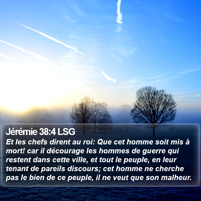 Jérémie 38:4 LSG Bible Study