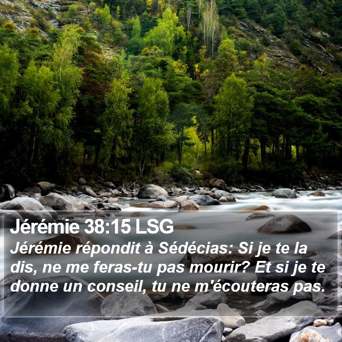 Jérémie 38:15 LSG Bible Study