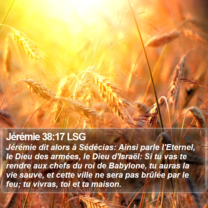 Jérémie 38:17 LSG Bible Study
