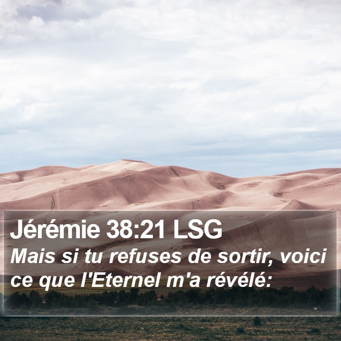 Jérémie 38:21 LSG Bible Study