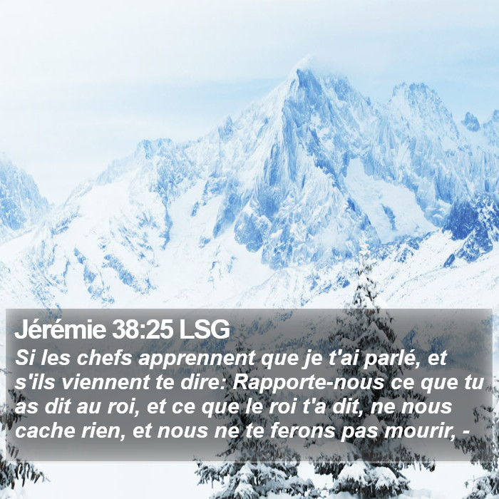 Jérémie 38:25 LSG Bible Study