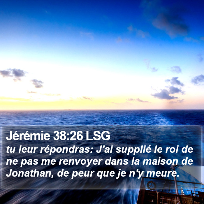 Jérémie 38:26 LSG Bible Study