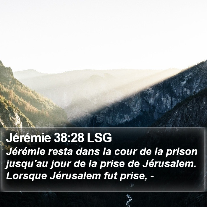 Jérémie 38:28 LSG Bible Study